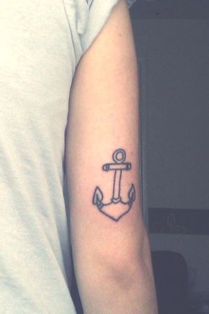 Freehand simple anchor tattoo #outline #anchortattoo #anchor #freehand #Black 