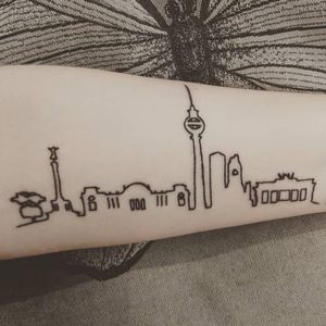 Berlin Skyline tattoo #skylinetattoo #skyline #outline #Black 