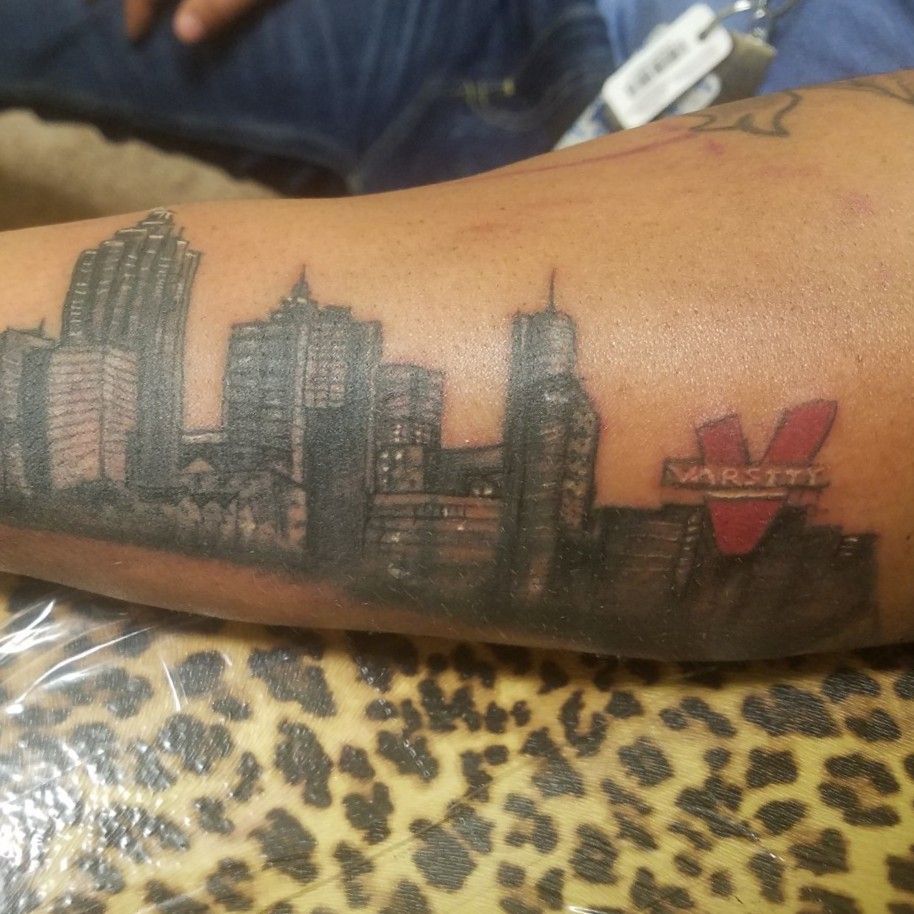 Artist Alex Castellaw Whos ready for summer with the Atlanta Braves  By  Gold City Tattoo Co  Facebook