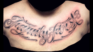 Family first chest tattoo 