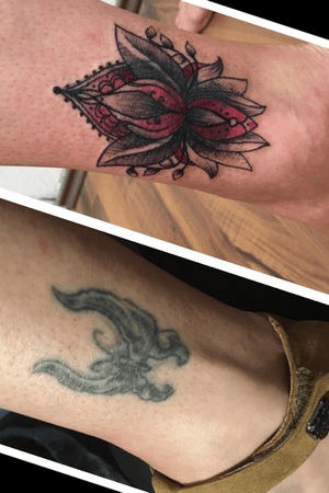Coverup tattoo on the ancle...the old butterfly was to squishy and not here style anymore..#coverup#truevagabondtattoo#berlin#coveruptattoo#berlintattoo#mandala#ladytattooer#friedrichshain#prettytattoo#mandalacoverup