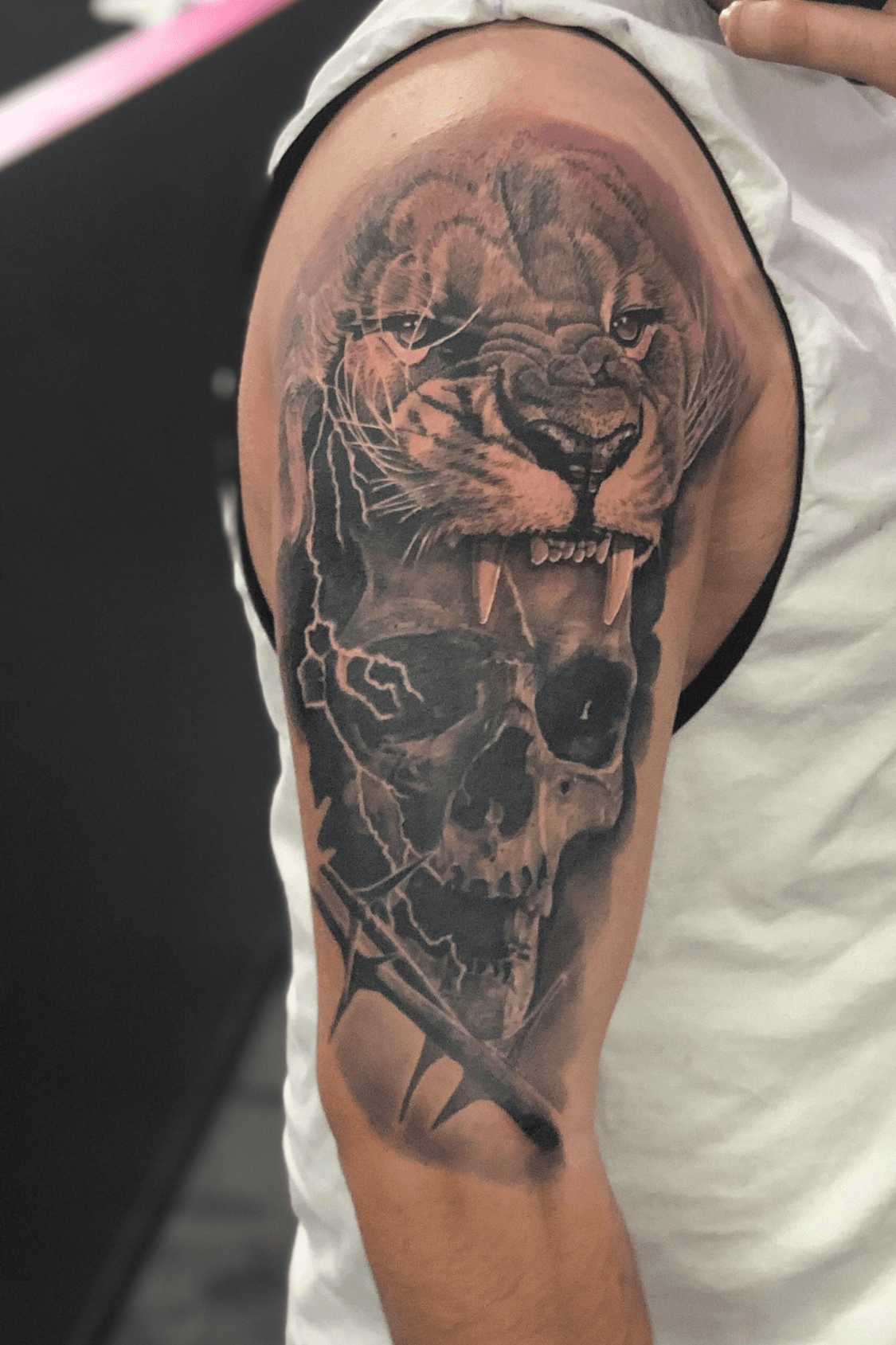 60 Lion Skull Tattoo Designs For Men  Big Cat Ink Ideas