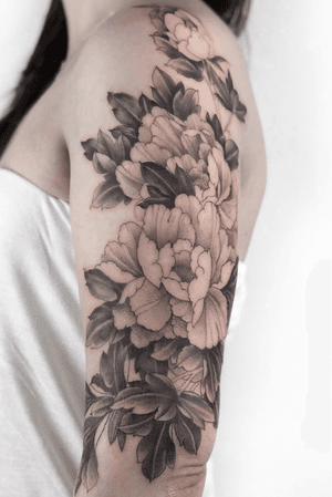 Peony flowers tattoo 