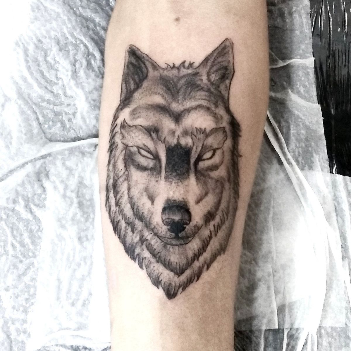 Tattoo uploaded by Thiago Merlin • Wolf blackwork Lobo blackwork • Tattoodo