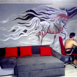 Painter te wall ...It is at my home))))