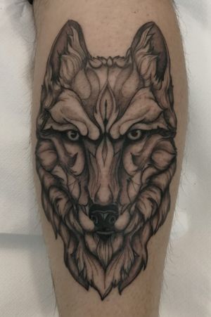 Illustration wolf tattoo