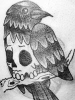 Blast tattoo. Crow and skull. #crow #raven #tattoo #blast #cover #covertattoo #blasttattoo #blacktattoo #animaltattoo #animal #tatuaje #tatouage #skull #oiseau #bird #ave #paris #france #francia