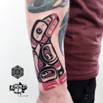Haida tattoo by Andreas Engblom #AndreasEngblom #Haida #Polynesian #Maori #Maoritattoos #tamoko #marquesantattoo #tribaltattooing #blackwork #tribal #neotribal #patterns #linework #geometric #forearm