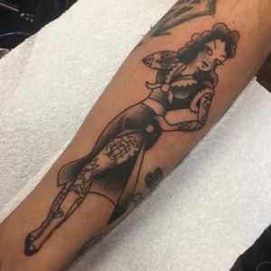 Traditional pin up girl with tattoos