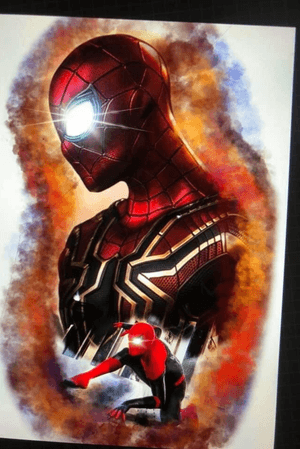 #spidey design available #neotrad #neotraditionaltattoo #neotradtattoo #colour #tattoo #uk #reading #dotworktattoo images i found andput together to make one design 
