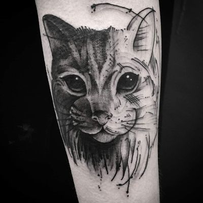 #catlovers #cattattoos #kittytattoos #animaltattoos #cutetattoos #londontattooist #sketchytattoo 