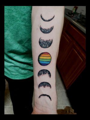 Moon phases with rainbow 🌈no copies✌