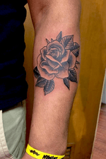 Black and grey traditional rose