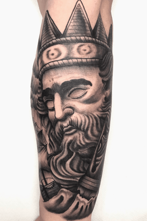 Poseidon 🔱 #blackandgray #tattoo #tattoodo