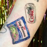 This weeks favorite tattoo by Shannon Perry #ShannonPerry #favoritetattoos #besttattoos #awesometattoos #tattooidea #cooltattoos #uniquetattoos #tattooinspiration #ramen #dietcoke #food #noodles #realism #hyperrealism #forearm