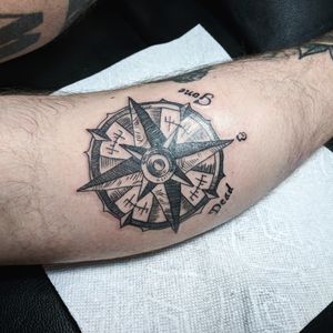 Dead and gone compass tattoo