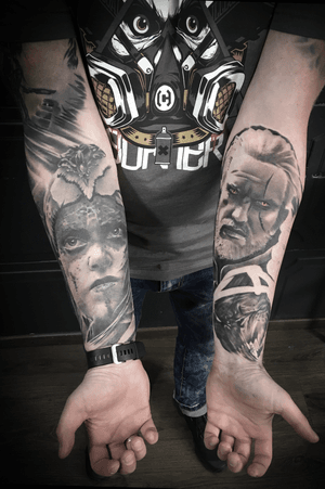 #tattoo #realistic #blackandgrey #game #portrait #realismtattoo #sleeve #gamecharacters
