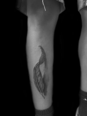 Feather from the other day#feather #feathertattoo #shading #teampoisoniv #birdfeather