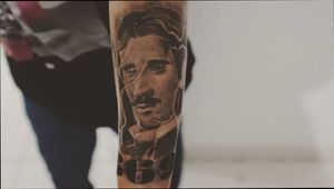 Healed portrait tattoo of Nikola Tesla done by bhargav_rawal  #NikolaTesla 