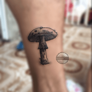This is my first tattoo I made for myself #tattoo #tattooartist #art #mushroom #shades #dotwork #Black #grey #tatuaje #Tattoodo 