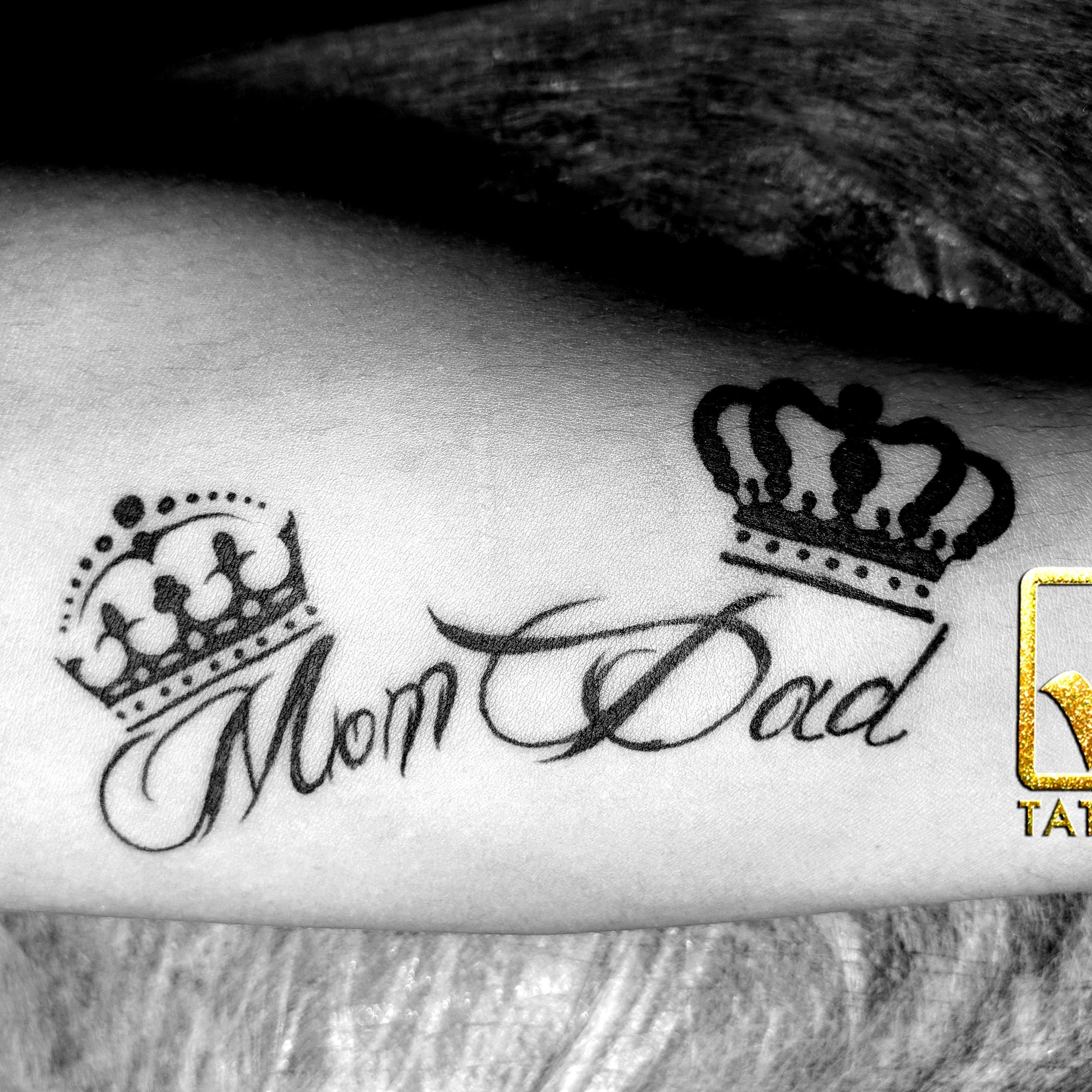Tattoo uploaded by V SQUARE HYGIENIC TATTOOS • mom dad with crownTattoo •  Tattoodo