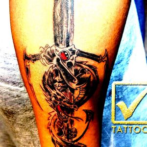 Dragon sword tattoo