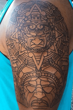 This tattoo with black shading on it