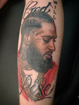 First session on this Nipsey color portrait.
