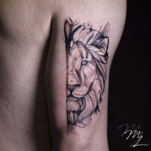 Ofir's lion. Thanks for the trust and opportunity. Please check out more of my work on links below:Instagram/Facebook- @matheuslanskyWhatsapp- 0538036216#tattoos #tattoo #tattoo2us #darkart #darkartists #darkness #blackwork #blackworkers #blackworksubmission