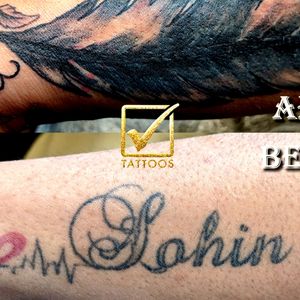 Name cover up tattoo
