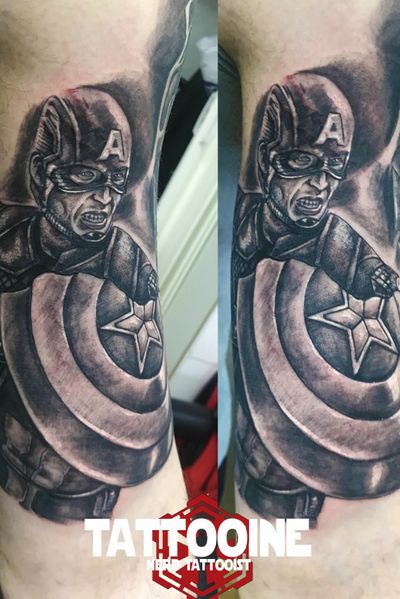 Full sleeve marvel - work in progress - no filters- Thanos #tattooartist #tattoos #blackandgreytattoo #tattoo #picoftheday #pictureoftheday #blackandwhite #blackandgreytattoo #horror#horrortattoo #nerd #nerdtattoo #comic #comictattoo #marvel #marveltattoo #dc #dctattoo #drawings_academy #color #colortattoo #captainamerica #avengers #avengerstattoo #endgame #thanos #infinitywar