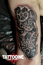 Biomech skull - only three liner work  #tattooartist #tattoos #blackandgreytattoo #tattoo #picoftheday #pictureoftheday #blackandwhite #blackandgreytattoo #horror#horrortattoo #nerd #nerdtattoo #comic #comictattoo #marvel #marveltattoo #dc #dctattoo #drawings_academy #biomechanicaltattoo #skulltattoo #skull #biomechanics