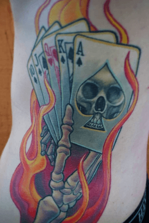 #cards #flames #luck #neotraditional 