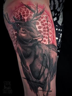 Deer tattoo with mandalaCervol tattoo amb mandalaCiervo tattoo con mandala