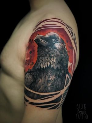 Crow in black and grey
