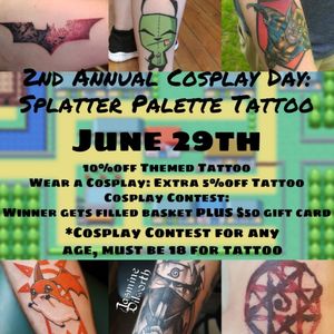 Hey guys! So i posted about AnimeInk a little bit ago but because its pretty far away, I decided to bring an Anime Tattoo event a little closer! If anyone is interested, check us out and support your local weebs! #tattoo #tattooartist #femaletattooartist #anime #animetattoo #videogames #videogametattoos #comics #cosplay https://www.facebook.com/events/1899518713496678/?ti=as