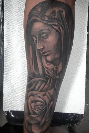 Black and grey #virgin piece done on the outer forearm @IFTattoostudio in Mesa, Arizona by #ninodovala