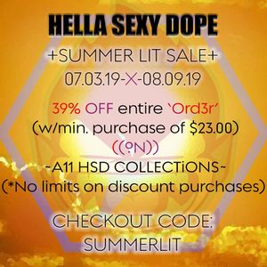 HSD 'SUMMER LIT SALE' 39% OFF A11 COLLECTIONS!!! (Min. Purchase of $23.00) (ON) TOMMOROW TILL JULY 09/19...VISIT OUR SHOP PORTAL @ WWW.HELLASEXYDOPE.COM #tattooculture #tattoolife #tattoogear #graphicart #graphicartist #design #artwork #artist #creative #illustration #futuristic #neo #illustrative #graphic #style #original #custom #artwork #byjncustoms #designer #designs 