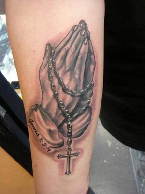 Holy hand tattoo