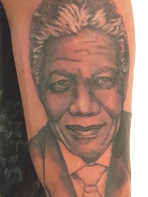 Black and grey Nelson Mandela portrait