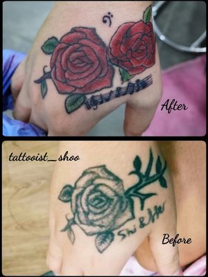 Tattoo modification #oldroserhythmtattoo 