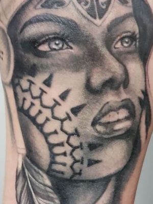 Black and grey tribal face