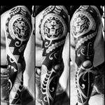 Full sleeve maori tattoo