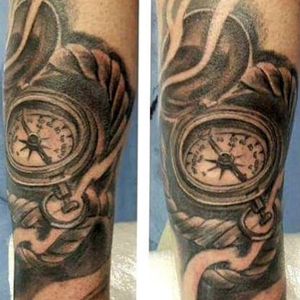 Black and grey compass