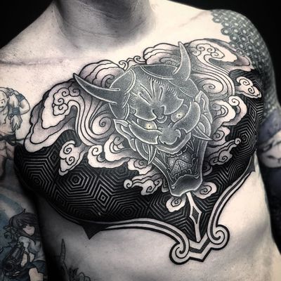 clouds chest tattoos for men