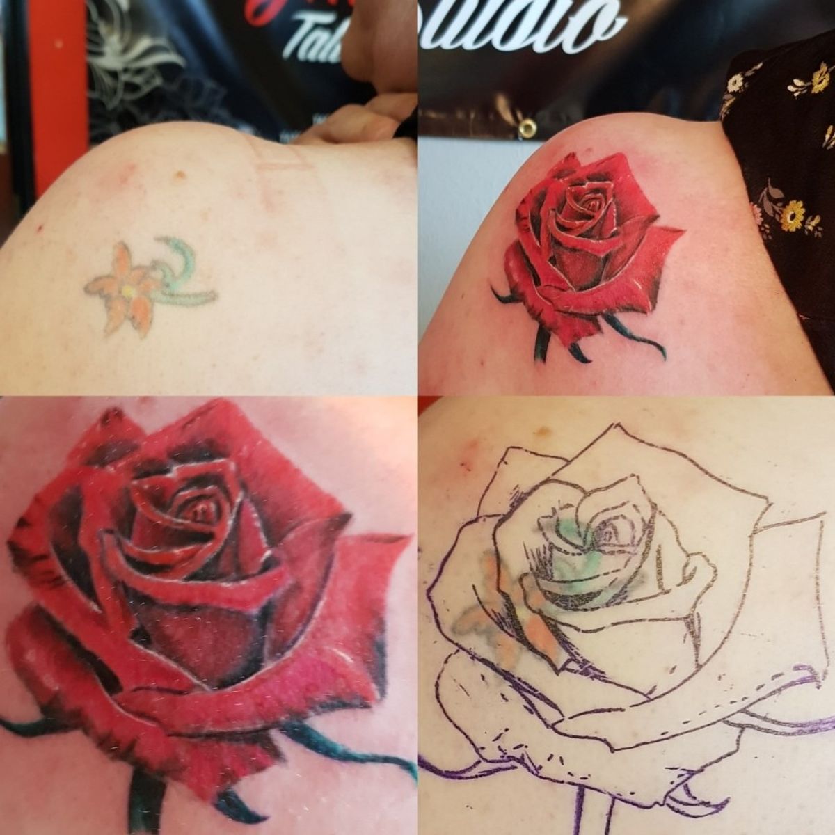 Tattoo uploaded by Pigmental Tattoos • Realistic Red Rose CoverUp