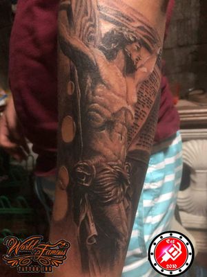 Tattoo by oil painting and tattoo