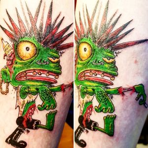 Punk Zombie ("Win a Free Tattoo" Competition Winner)#Punk #PunkTattoo #PunkZombie #Zombie #ZombieTattoo #Horror #Cartoon #FreeTattoo 