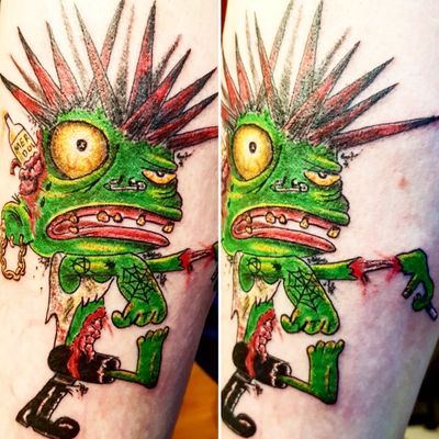 Punk Zombie ("Win a Free Tattoo" Competition Winner) #Punk #PunkTattoo #PunkZombie #Zombie #ZombieTattoo #Horror #Cartoon #FreeTattoo 
