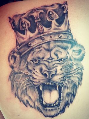 Crowned Lion Tattoo#Lion #LionTattoo #Crown #Realism #Realistic 